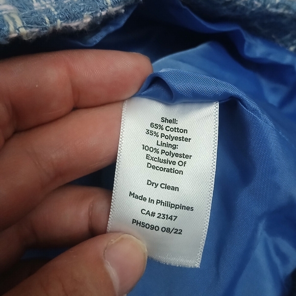 Talbots Blue Tweed Women's Jacket Size 16 - Picture 8 of 9